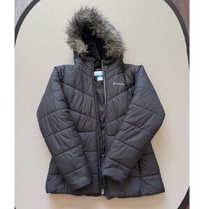 Columbia Kids Black Puffer Jacket with Fur Hood